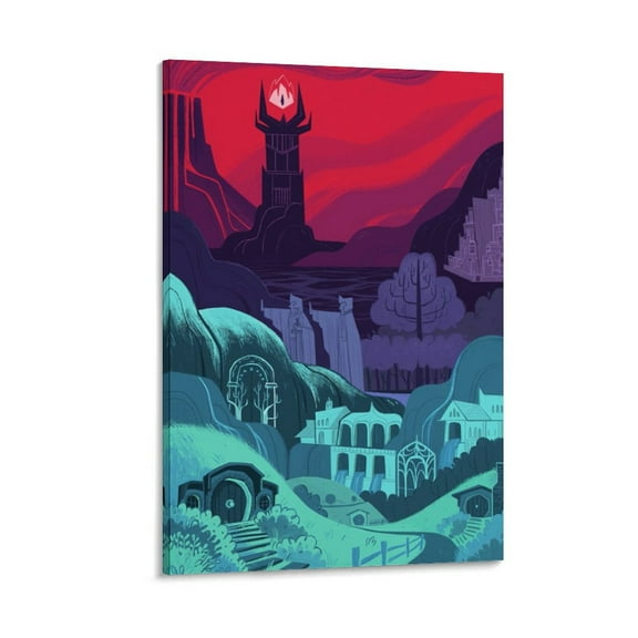 Lord of The Rings Retro Illustration Poster 2 Print Photo Art Painting Canvas Poster Home Decorative Bedroom Modern Decor Posters Gifts 20x30inch(50x75cm)