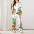 thumbnail image 2 of Fuzoiu Cactus Gnome Print Women's Long-Sleeved Pajama,Lounge Button Down Nightwear,Womens Notch Collar Pajama Set-XX-Large, 2 of 7