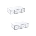 thumbnail image 6 of 2 Count 4 Compartment Drawer Box Clear Stationery Organizer Transparent Makeup, 6 of 8