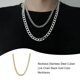 thumbnail image 5 of Jumpingount Collar Brillo Moda Cadena simple Exquisito Ocio Elegante Largo Seis lados Colgante Regalos de Navidad Caballero Ropa, zapatos y accesorios Miscelánea Dorado cincuenta Jumpingount AP015240-05, 5 of 6