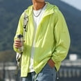 thumbnail image 2 of Men's UPF 50+ Sun Protection Hooded Jacket, Lightweight Quick Dry Loose Fit Outdoor Windbreaker, Unisex Casual Summer Thin Coat Green, 2 of 6