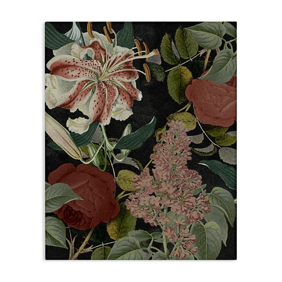 Stupell Industries Eclectic Tropical Bohemian Floral Illustration Canvas Art, 16 x 20, by Lil' Rue