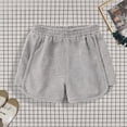 thumbnail image 2 of Miluxas Girls' Elastic Waist Dolphin Shorts, Casual Loose Fit Running Shorts, Soft Breathable Athletic Sweat Shorts for Kids Gray 9 Years, 2 of 6
