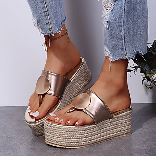 Chanclas Mujer Plataforma Bizcocho Sandalias Y Cuñas Zapatillas Wmkox8yii hj789