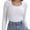White, variant on Women Long Sleeve Scoop Neck Tops Stretch Fitted Casual Tops Tee Slim Fit Fall Going Out Sexy Basic Shirts