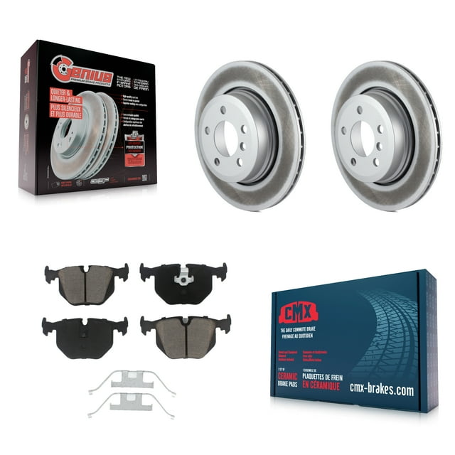 Transit Auto Rear Coated Disc Brake Rotors and Ceramic Pads Kit for Car 2004-2010 BMW X3 KGC-101627