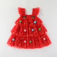 thumbnail image 2 of enyan Toddler Baby Girl Christmas Dress Star Sequin Layered Tutu Tulle Dress Girls Cake Smash Xmas Tree Dresses Red,2-3 Years, 2 of 7