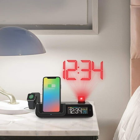 crosse technology clock alarm wireless projection wattz clocks charger pack