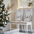 thumbnail image 3 of Christmas Snowman Chair Covers Set of 6 Xmas Tree Snowflake Bird Winter Gray Chair Back Covers Stretch Removable Washable Slipcovers Protector for Dining Room Kitchen Party Decor, 3 of 5