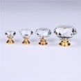 thumbnail image 3 of Tirador de cristal dorado con forma de diamante para puerta de armario, cajón, redondo, de un solo orificio, 3 of 5