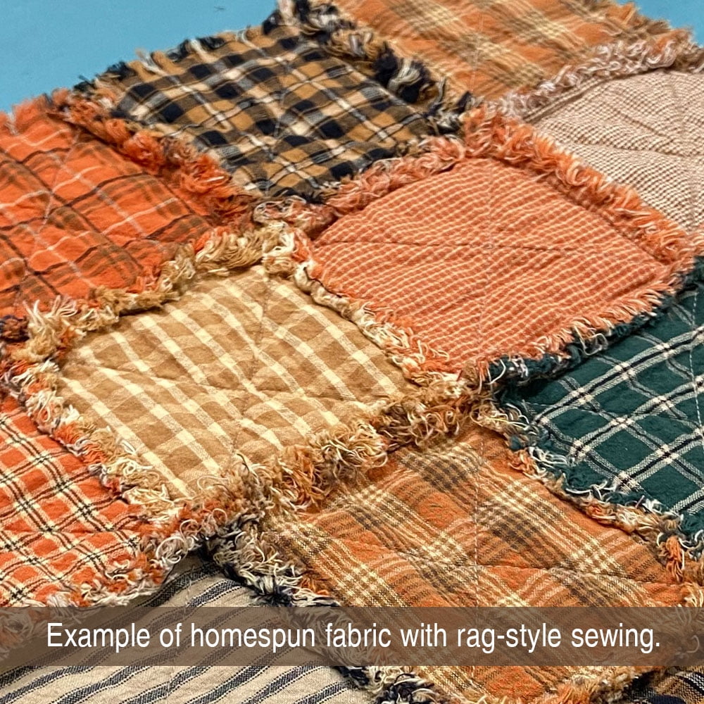 JCS Autumn Spice Plaid Ragged Homespun Cotton Fabric Quilt Kit (200+ six-inch Squares)