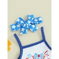 thumbnail image 5 of Hirigin My First 4th of July Baby Girl Outfits Letter Print Sling Tank Romper Top American Flag Shorts Headband 3Pcs Clothes Set, 5 of 8
