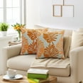 thumbnail image 2 of Unique Bargains Pack of 2 Soft Palm Leaf Pattern Cushion Case Light Blue 18" x 18", 2 of 6