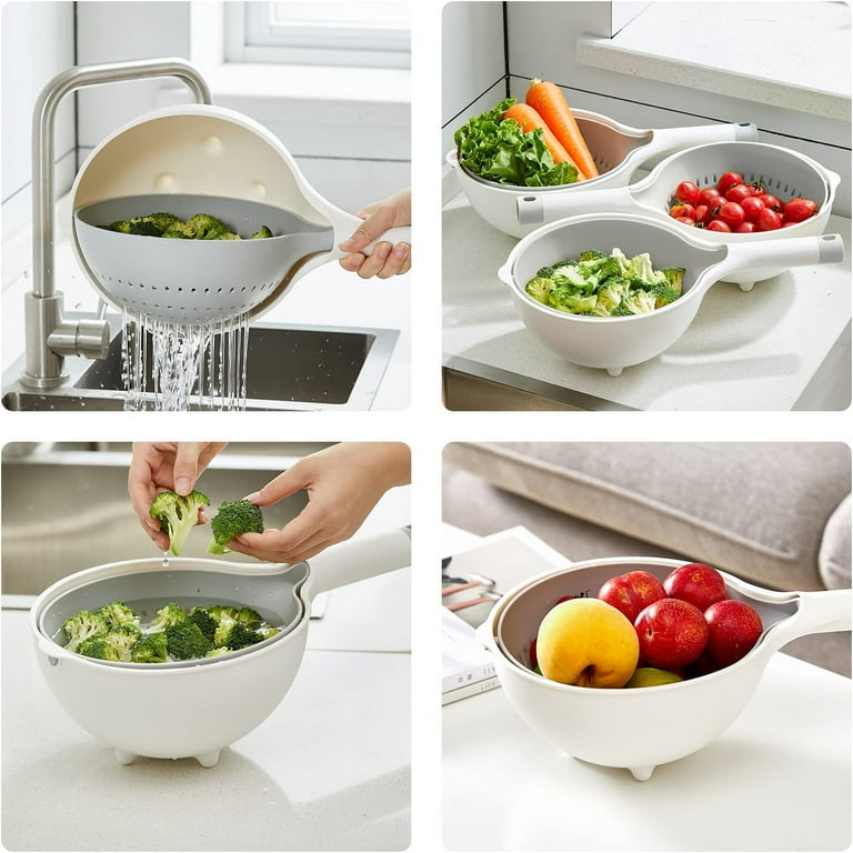 Double Drain Rotatable Vegetable Washing Basket