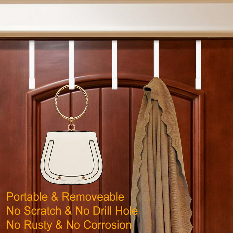 YAWALL Over The Door Hooks Cabinet Hanger - 5 Pack Z-Shaped Metal Back Door  Hangers, Sturdy Reversible Kitchen Towel Closet Door Hook Clothes Coats