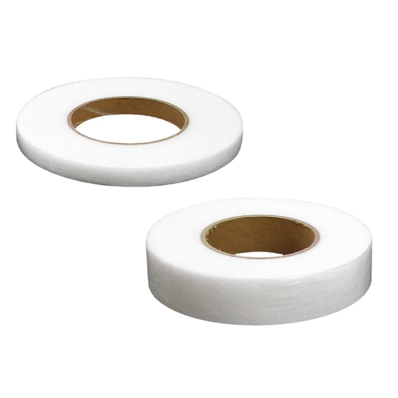 Hem Tape, Fabric Tape, Hemming Tape for Pants, No Sew Adhesive Fabric Tape, Double-Sided Stitch Fabric Tape, Easy Peel Fabric Tape White 2Pcs (Large Tape   Mini Tape)