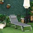 thumbnail image 2 of Outsunny Chaise Longue Pliante avec Appuie-Tête et Dossier Réglable - Ensemble de 1, Gris, 2 of 10