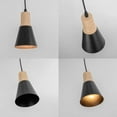 thumbnail image 5 of KAYYELAMP H-Type Track Lamp Black Mini Metal Shade Wooden Base Adjusted Cord Track Mount Pendant Light for Kitchen Dining Table Loft(No Bulb, Track), 5 of 7
