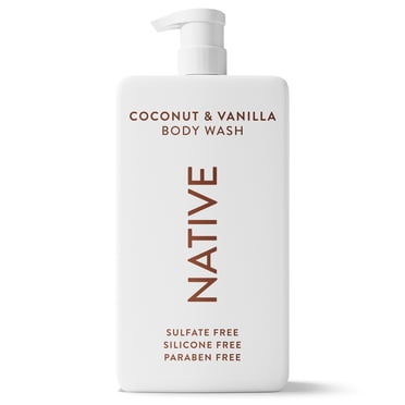 Native Body Wash, Coconut & Vanilla, Sulfate Free, Naturally Derived Ingredients, 24hr Freshness, for Women & Men, 36 fl oz