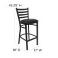 thumbnail image 6 of Flash Furniture Hercules Series Modern Armless Ladder Back Metal Restaurant Barstool, Black, 6 of 14