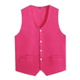 thumbnail image 4 of Runhomal Kids Boys Girls Buttons Volunteer Activity Vest Solid Color Sleeveless Waistcoat Party Hot Pink XXL/14, 4 of 5