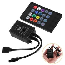 HINTRMENT 1Pcs Music Controller for RGB LED Strip Lights with Remote Rectangular 1.97X1.38X0.79in