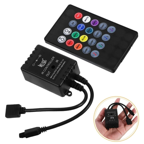 HINTRMENT 1Pcs Music Controller for RGB LED Strip Lights with Remote Rectangular 1.97X1.38X0.79in