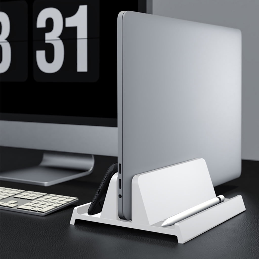 Vertical Laptop Stand Holder Desktop Stand with Adjustable Dock Fits All Laptops