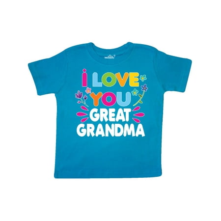 

Inktastic I Love You Great Grandma with Flowers Gift Toddler Toddler Girl T-Shirt