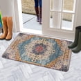 thumbnail image 5 of Boho Blue Vintage Carpet Door Mat Welcome Door Mat for Front Door, Home Entrance, Yard, Floor, Patio, Non Slip Spring Summer Welcome Mat Indoor Outdoor Doormat 30"*17", 5 of 6