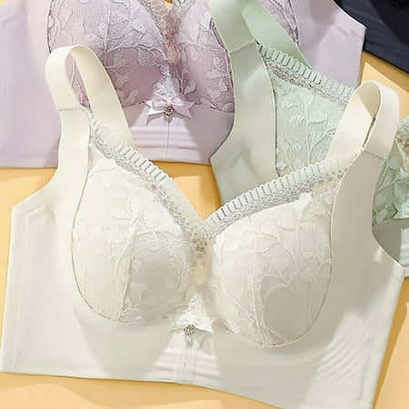 uublik Women s Minimizer Bras Pushup Comfort Bra Breathable Lace Bra Plus Size Bras White