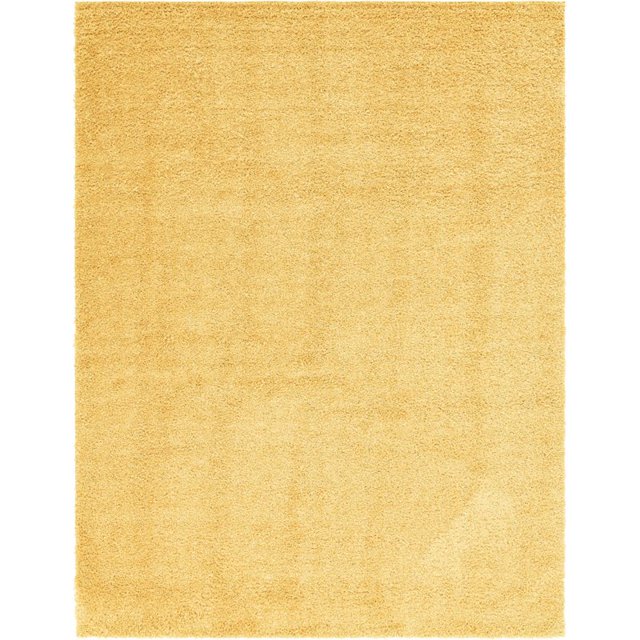 Unique Loom Davos Shag Soft & Cozy Area Rug 10' x 13' Rectangle Sunglow