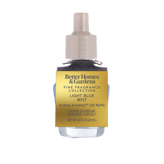Better Homes & Gardens Fine Fragrance Aroma Accents Plug-in Oil Refill 24mL, Light Blue Mist