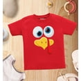 thumbnail image 4 of Shop4Ever Silly  Eye Turkey Face Thanksgiving Toddler's Cotton T-Shirt 3T Red, 4 of 6