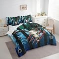 thumbnail image 3 of jejeloiu Retro Bull Skull 7-Piece Twin Bedding Sets,Rustic Farmhouse Hunting Bedding Comforter Set,Blue Black Sheet Sets For Boys Kids,Breathable Home Decor Reversible, 3 of 8