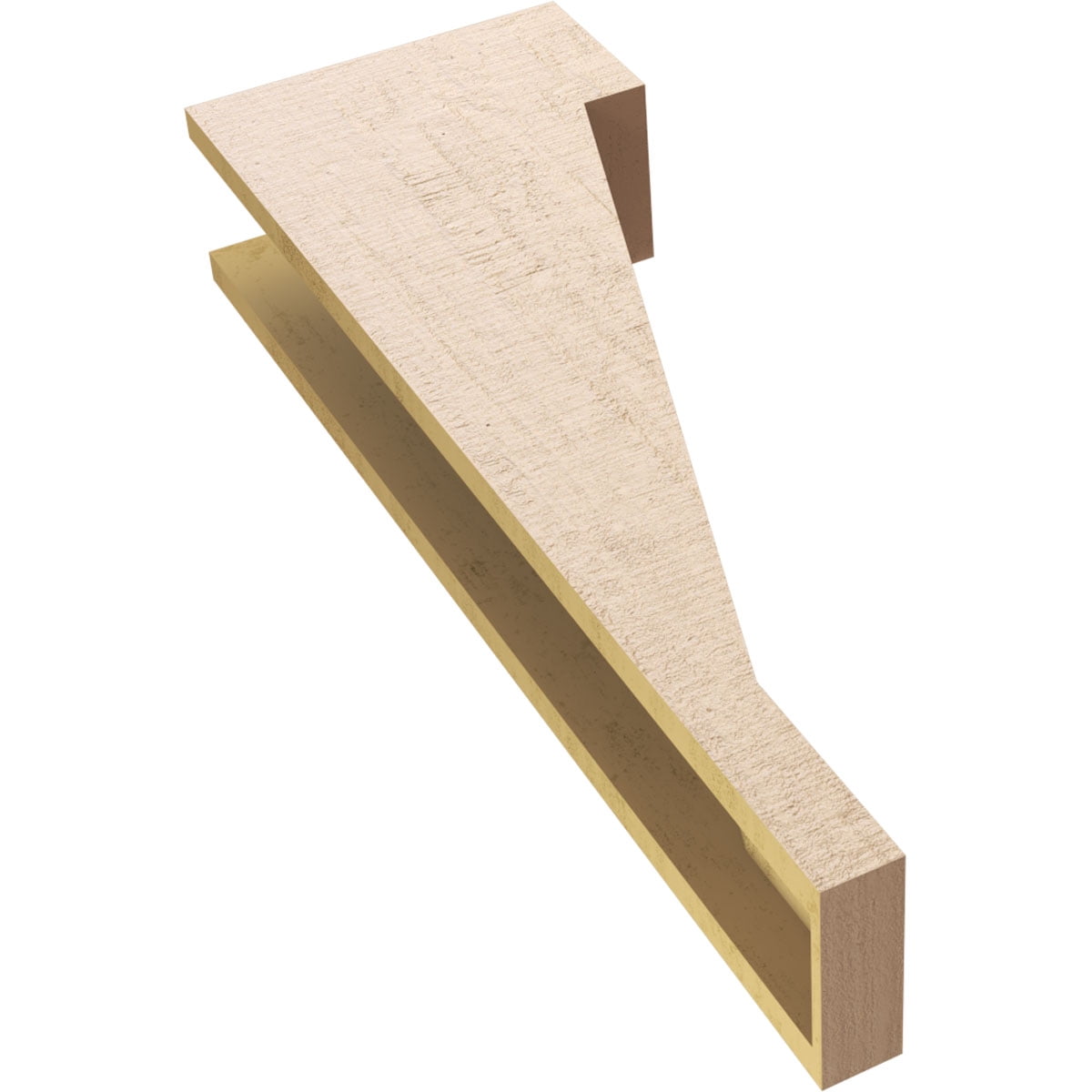6"W x 12"D x 36"H Thin Burlington Rough Cedar Woodgrain TimberThane Corbel, Primed Tan