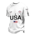 thumbnail image 3 of 250th Anniversary USA Shirt Crewneck Short Sleeve Commemorative Tee Casual Independence Day Mens Graphic T-shirts White XL, 3 of 6