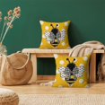 thumbnail image 3 of Summer Pillow Covers 16x16 Set of 2, Bee Polka Dots Decorative Yellow Throw Pillow Covers Linen Cute Farmhouse Cushion Pillow Covers for Sofa Couch Outdoor Decor, 3 of 6