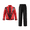 Red 01, variant on Boys Retro Red Black Leather Biker Jacket Suit, Classic Pop Star Stage Dancer Costume for Theme Party Events, 2Piece