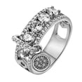 thumbnail image 5 of Opvise Creative Metal Disc Charm Hollow Band Cubic Zircon Rhinestone Ring Women Jewelry, 5 of 6