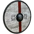 thumbnail image 2 of Medieval Wooden Viking Shield Battle Warrior Shield 24 Inches Rustic Vintage Home Decor Gifts, 2 of 3