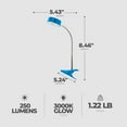 thumbnail image 2 of Globe Electric 8.46" 250 Lumens LED Integrated Goose Neck Clip Lamp, Blue, 2 of 6