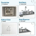 thumbnail image 3 of Ozark River Manufacturing Premier S1D, Portable Sink Hand Wash Station, 110V, Deep Stainless Sink Basin-White Laminate Cabinet, 3 of 9