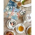 thumbnail image 4 of Octopus Coastal Kitchen Dish Towels for Drying Dishes Set of 4, Summer Beach Ocean Coral Wooden Waffle Weave Microfiber Terry Hand Tea Bathroom Towels Quick Dry & Absorbent Towel 15.7x23.6, 4 of 7