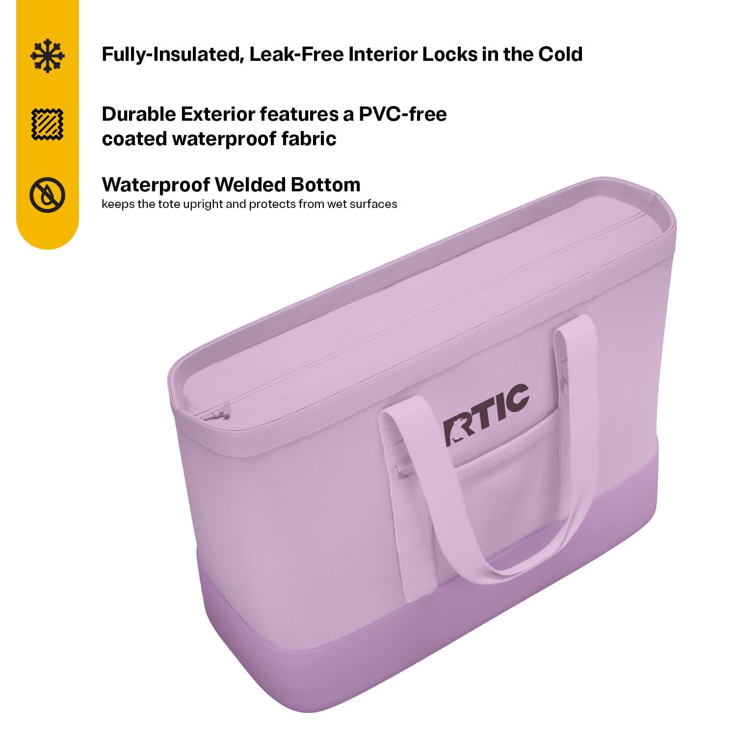 RTIC Everyday Insulated Tote Bag, 35 Ltr Cooler Bag, Leak-Free Interior, Fits 58 Cans, Lavender
