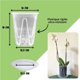 thumbnail image 2 of Juego de 3 maceteros para orquídeas de plástico rígido transparente Diámetro 16 cm, 2 of 5