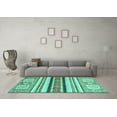 thumbnail image 3 of Ahgly Company Indoor Square Oriental Turquoise Blue Modern Area Rugs, 8' Square, 3 of 4