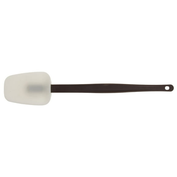 HUBERT® Heat Resistant Spoon Spatula White Silicone with Brown Fiberglass Infused Handle - 16 1/2"L x 3"W
