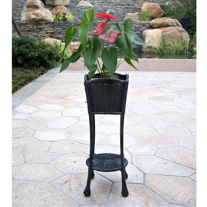 Outdoor Resin Wicker Planter Stand by Jeco