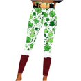 thumbnail image 3 of lcziwo 50% Percent off Sales Today, St Patrick's Day Leggings for Women Trendy Shamrock Print High Waist Yoga Pants Slim Fit Stretchy Workout Tights Holiday Bottom Trousers Red XXL, 3 of 8